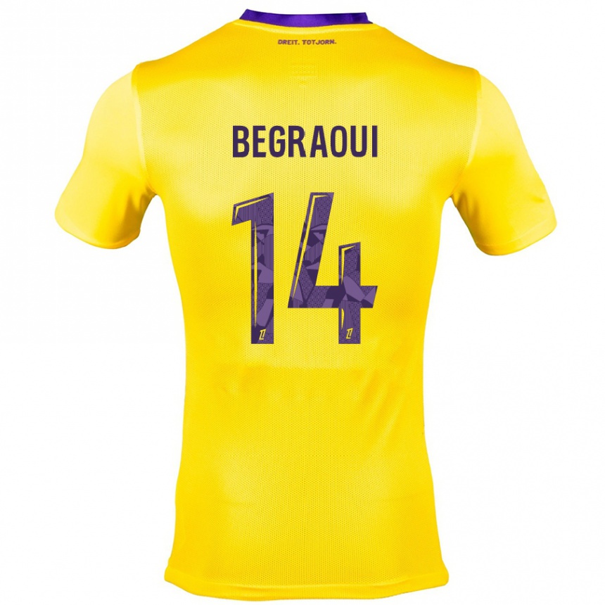 Kids Football Yanis Begraoui #14 Yellow Purple Away Jersey 2024/25 T-Shirt Australia