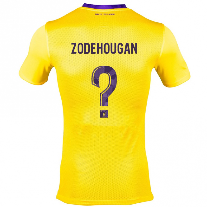 Kids Football Yanis Zodehougan #0 Yellow Purple Away Jersey 2024/25 T-Shirt Australia