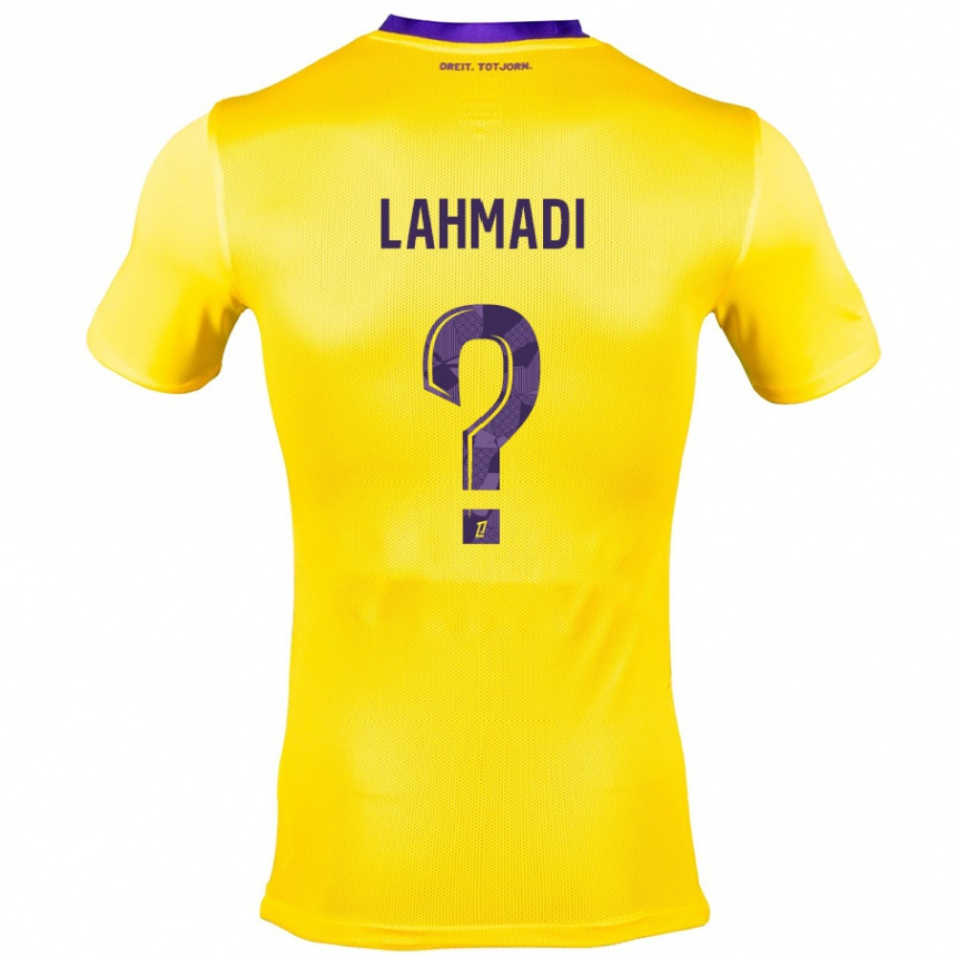 Kids Football Noah Lahmadi #0 Yellow Purple Away Jersey 2024/25 T-Shirt Australia