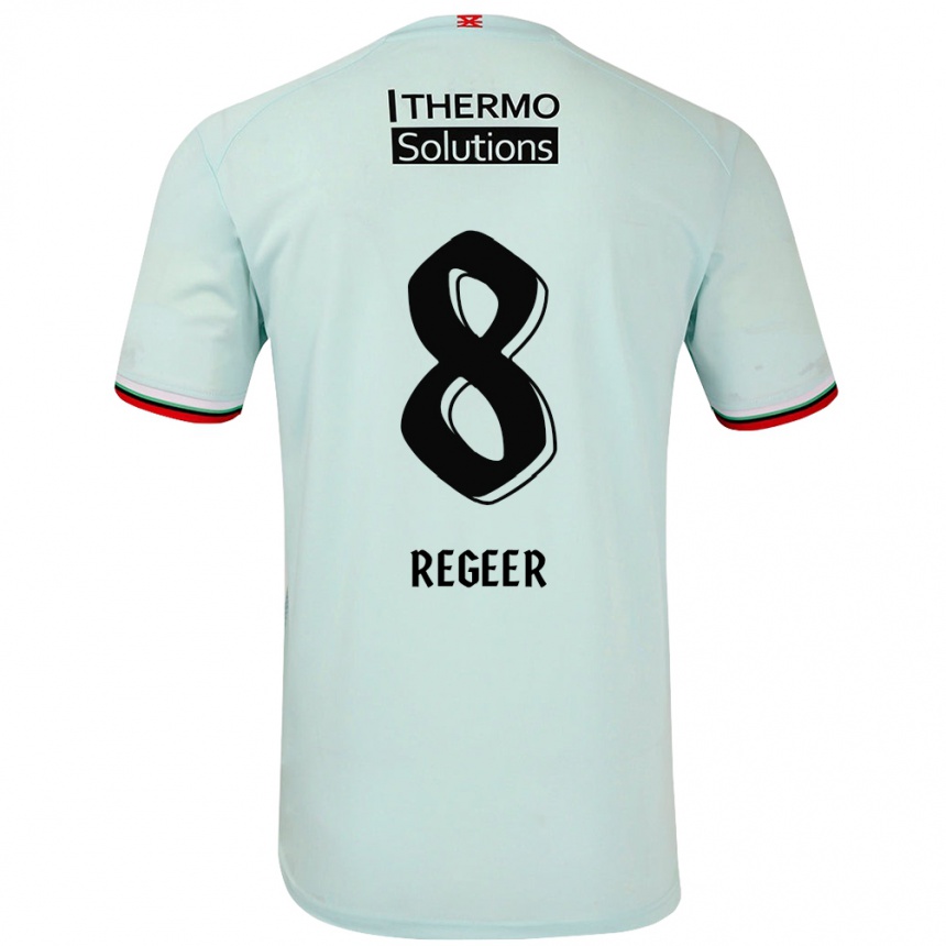 Kids Football Youri Regeer #8 Light Green Away Jersey 2024/25 T-Shirt Australia