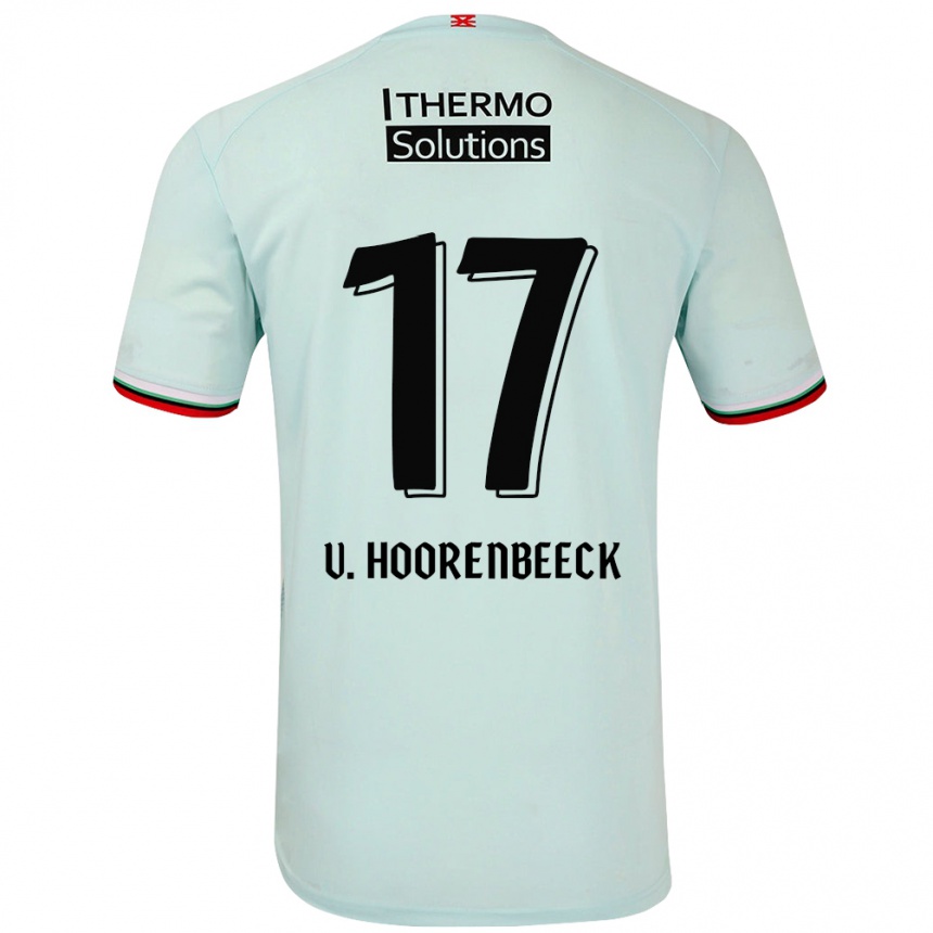 Kids Football Alec Van Hoorenbeeck #17 Light Green Away Jersey 2024/25 T-Shirt Australia