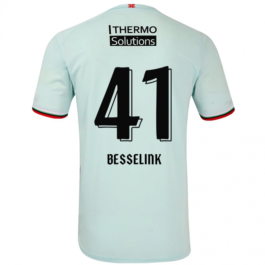 Kids Football Gijs Besselink #41 Light Green Away Jersey 2024/25 T-Shirt Australia