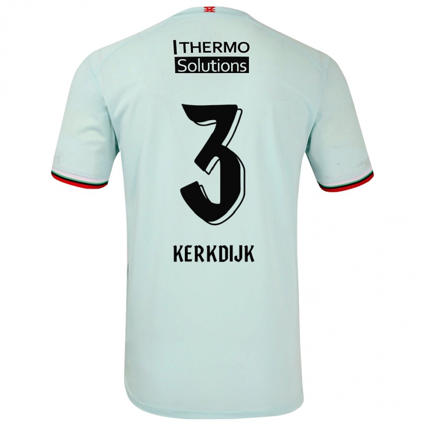 Kids Football Danique Kerkdijk #3 Light Green Away Jersey 2024/25 T-Shirt Australia