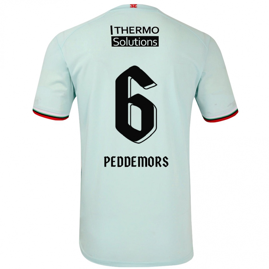 Kids Football Ella Peddemors #6 Light Green Away Jersey 2024/25 T-Shirt Australia