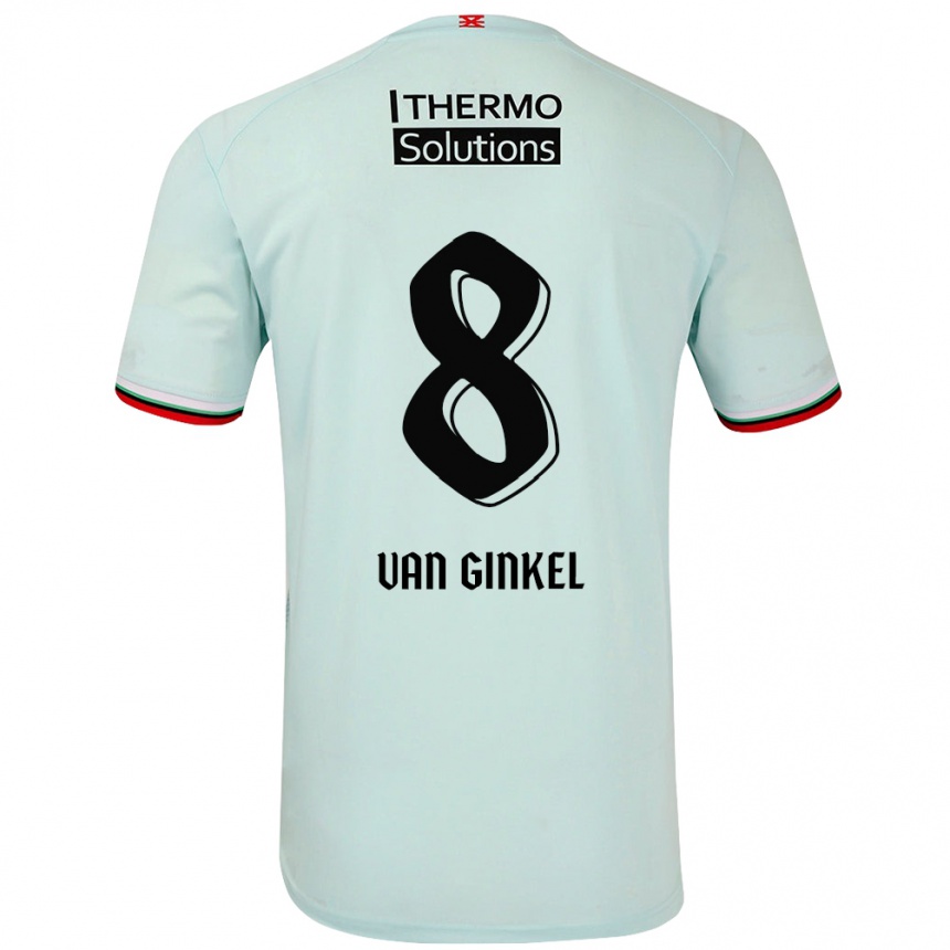 Kids Football Danique Van Ginkel #8 Light Green Away Jersey 2024/25 T-Shirt Australia