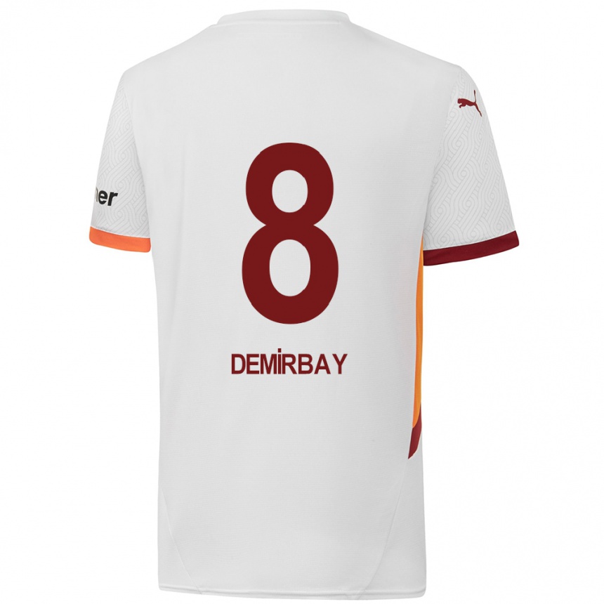 Kids Football Kerem Demirbay #8 White Yellow Red Away Jersey 2024/25 T-Shirt Australia