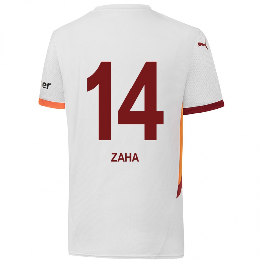 Kids Football Wilfried Zaha #14 White Yellow Red Away Jersey 2024/25 T-Shirt Australia