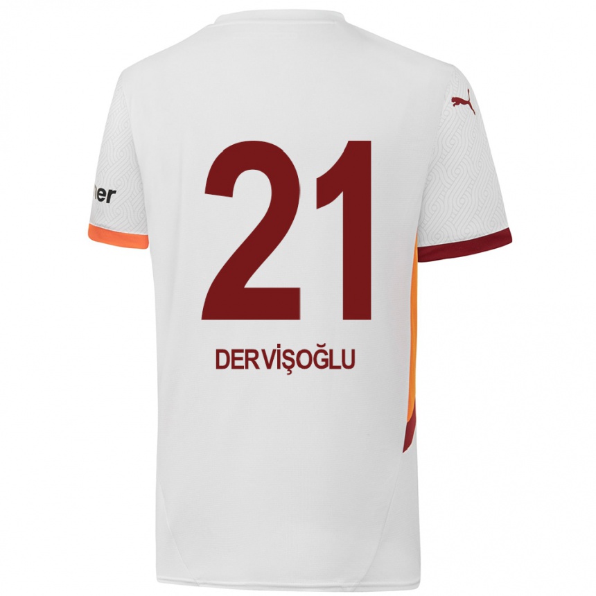 Kids Football Halil Dervişoğlu #21 White Yellow Red Away Jersey 2024/25 T-Shirt Australia