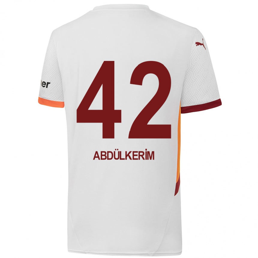 Kids Football Abdülkerim Bardakcı #42 White Yellow Red Away Jersey 2024/25 T-Shirt Australia