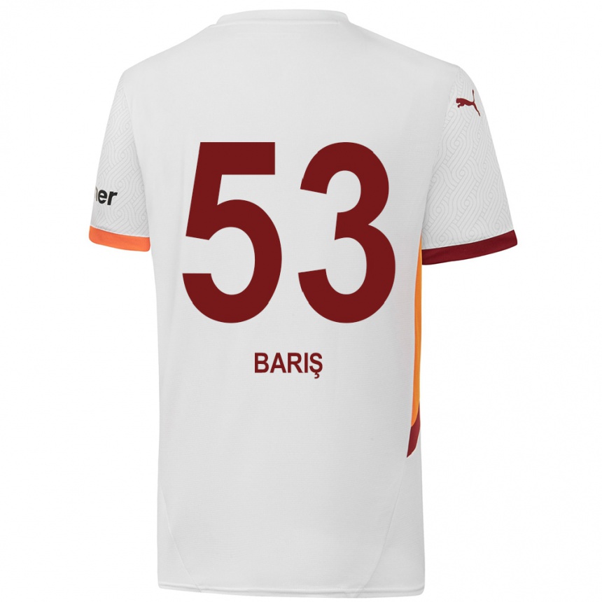 Kids Football Barış Alper Yılmaz #53 White Yellow Red Away Jersey 2024/25 T-Shirt Australia