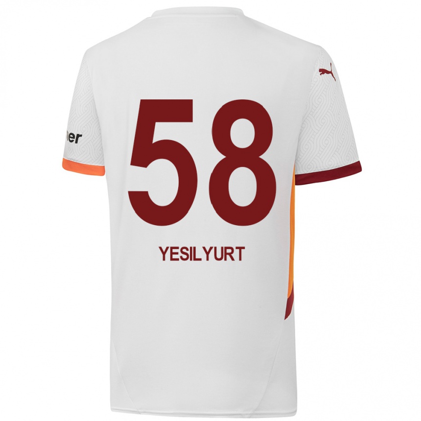 Kids Football Ali Yeşilyurt #58 White Yellow Red Away Jersey 2024/25 T-Shirt Australia