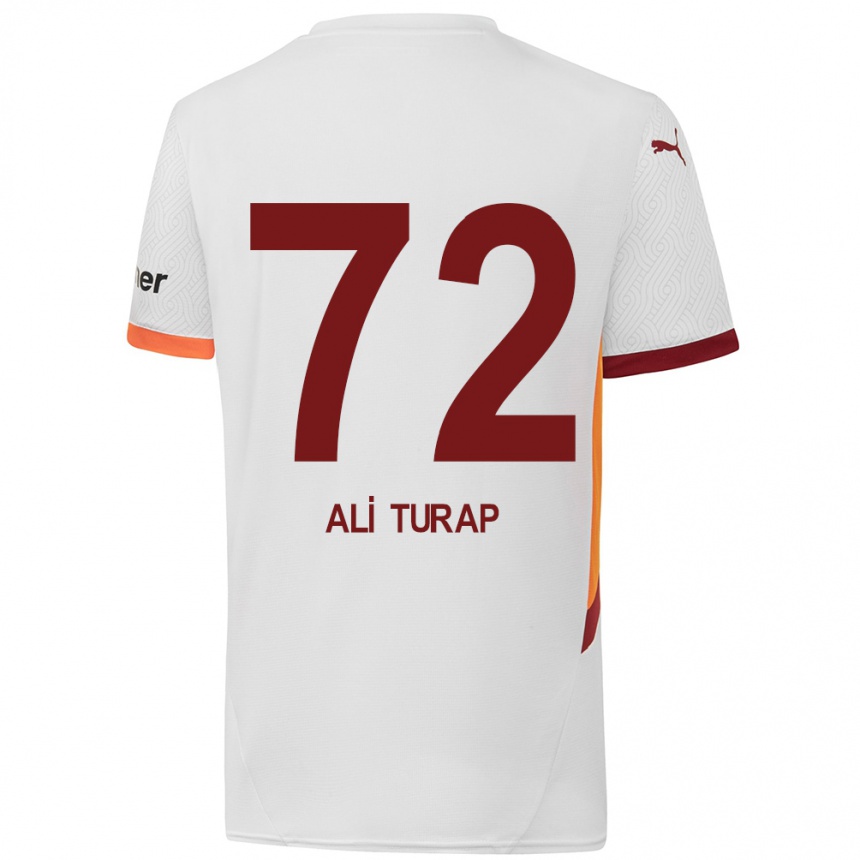 Kids Football Ali Turap Bülbül #72 White Yellow Red Away Jersey 2024/25 T-Shirt Australia