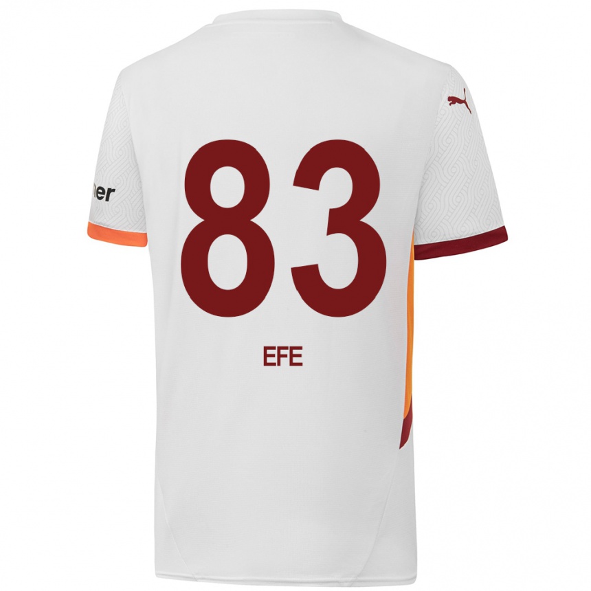 Kids Football Efe Akman #83 White Yellow Red Away Jersey 2024/25 T-Shirt Australia