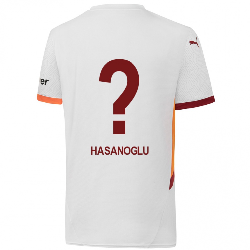 Kids Football Cinar Hasanoglu #0 White Yellow Red Away Jersey 2024/25 T-Shirt Australia