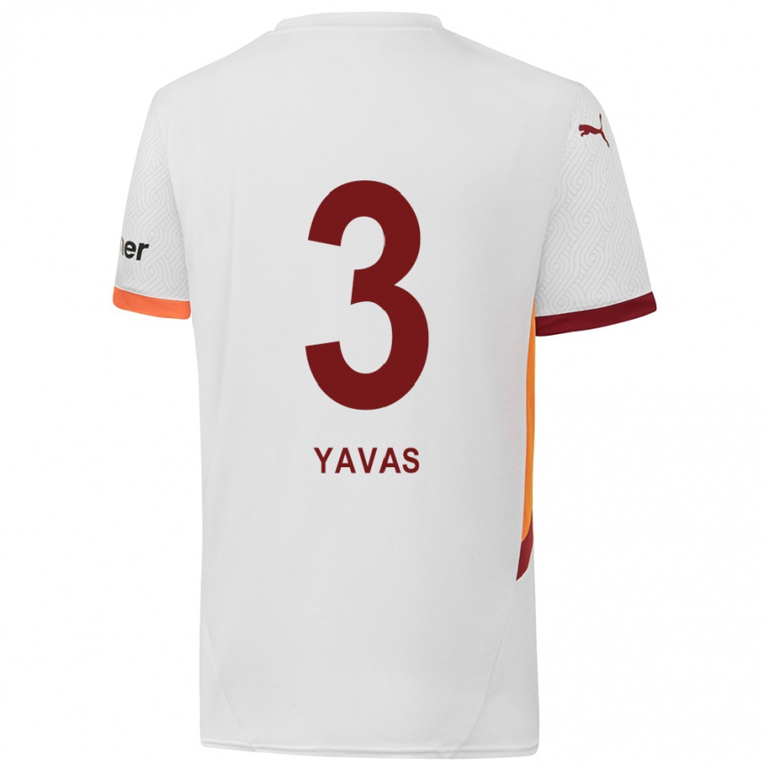 Kids Football Arda Yavas #3 White Yellow Red Away Jersey 2024/25 T-Shirt Australia