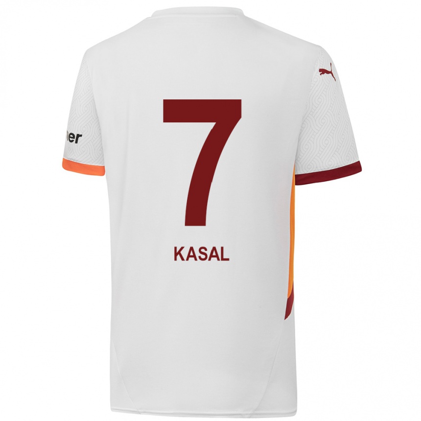 Kids Football Yasin Kasal #7 White Yellow Red Away Jersey 2024/25 T-Shirt Australia