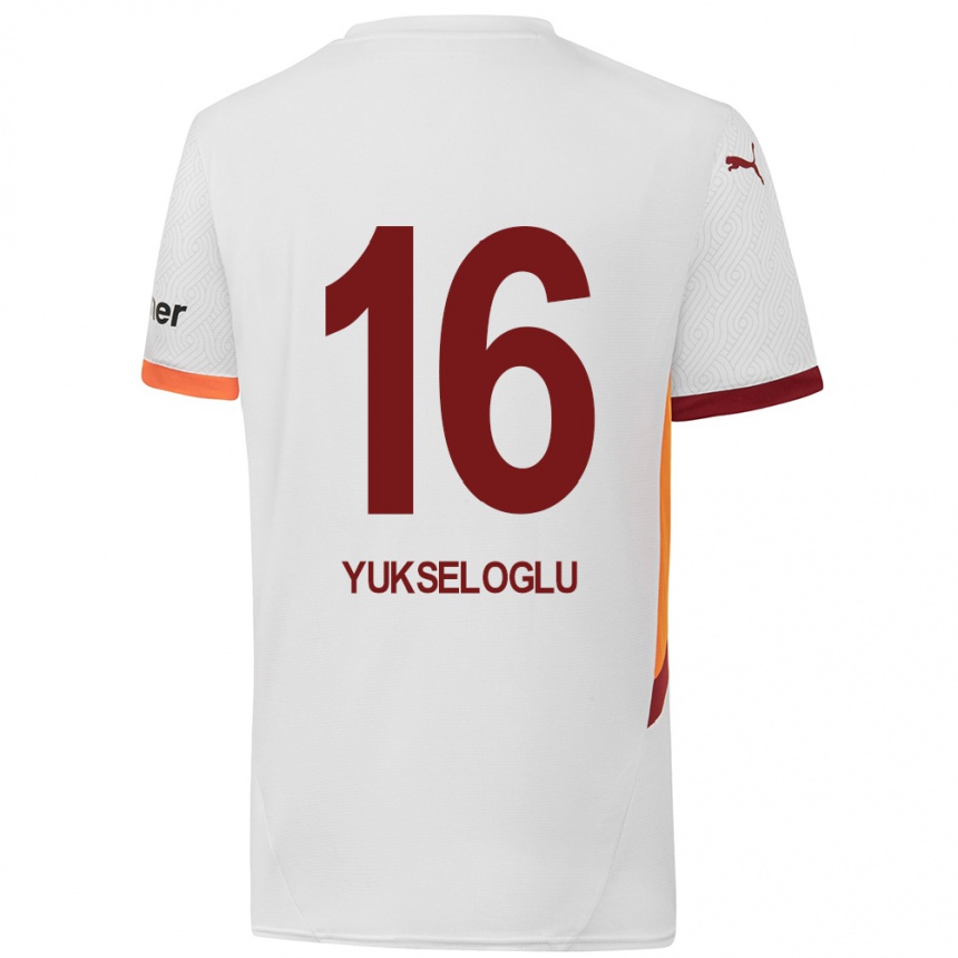 Kids Football Ayaz Yükseloğlu #16 White Yellow Red Away Jersey 2024/25 T-Shirt Australia