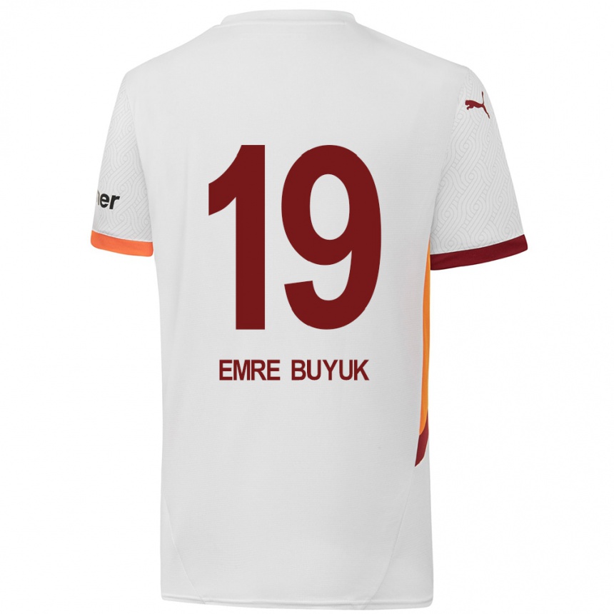 Kids Football Enes Emre Büyük #19 White Yellow Red Away Jersey 2024/25 T-Shirt Australia