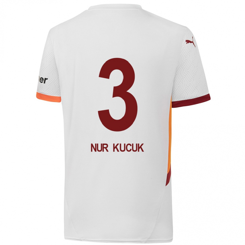 Kids Football Rabia Nur Küçük #3 White Yellow Red Away Jersey 2024/25 T-Shirt Australia