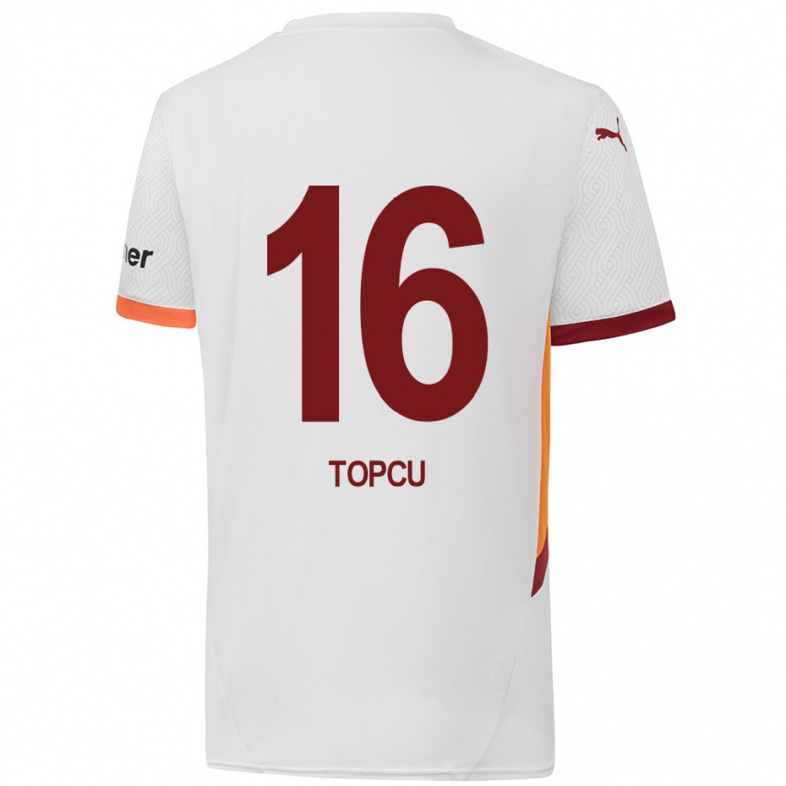 Kids Football Ebru Topçu #16 White Yellow Red Away Jersey 2024/25 T-Shirt Australia