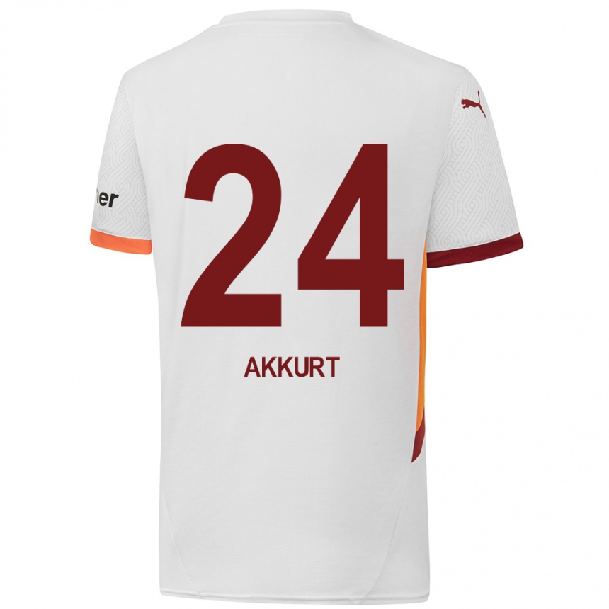 Kids Football Arzu Akkurt #24 White Yellow Red Away Jersey 2024/25 T-Shirt Australia