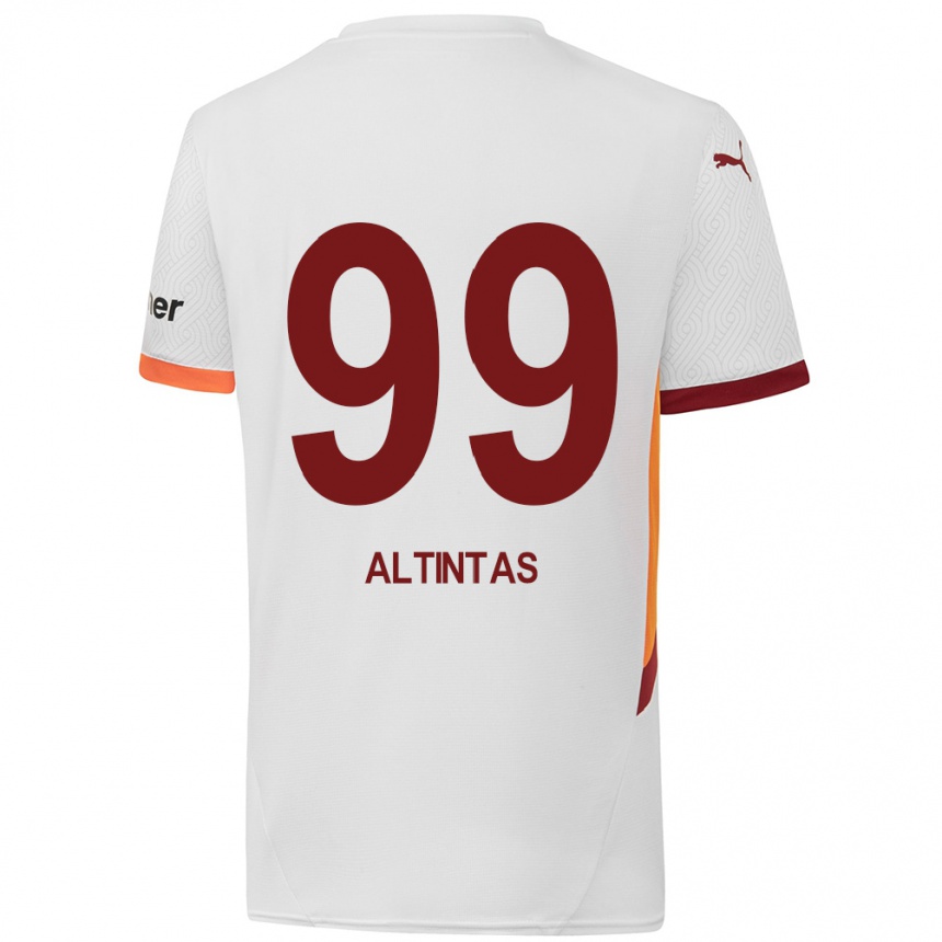 Kids Football Benan Altıntaş #99 White Yellow Red Away Jersey 2024/25 T-Shirt Australia