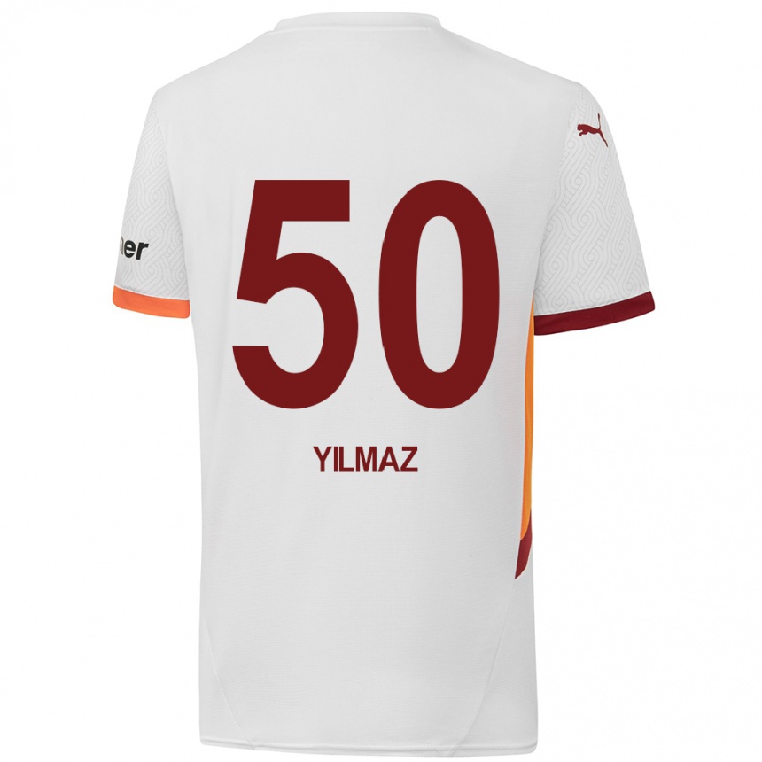 Kids Football Jankat Yılmaz #50 White Yellow Red Away Jersey 2024/25 T-Shirt Australia