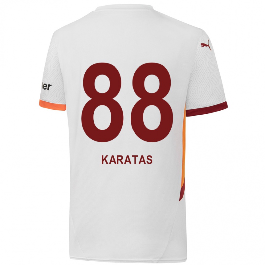 Kids Football Kazımcan Karataş #88 White Yellow Red Away Jersey 2024/25 T-Shirt Australia