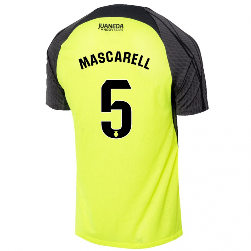 Kids Football Omar Mascarell #5 Fluorescent Green Black Away Jersey 2024/25 T-Shirt Australia