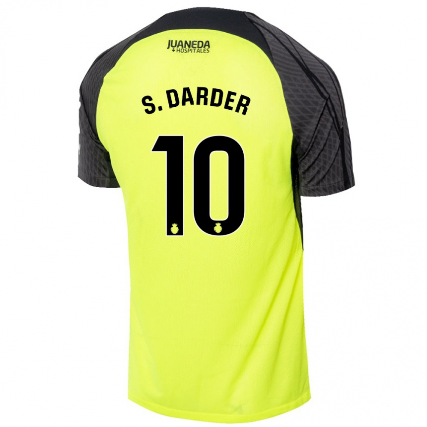 Kids Football Sergi Darder #10 Fluorescent Green Black Away Jersey 2024/25 T-Shirt Australia