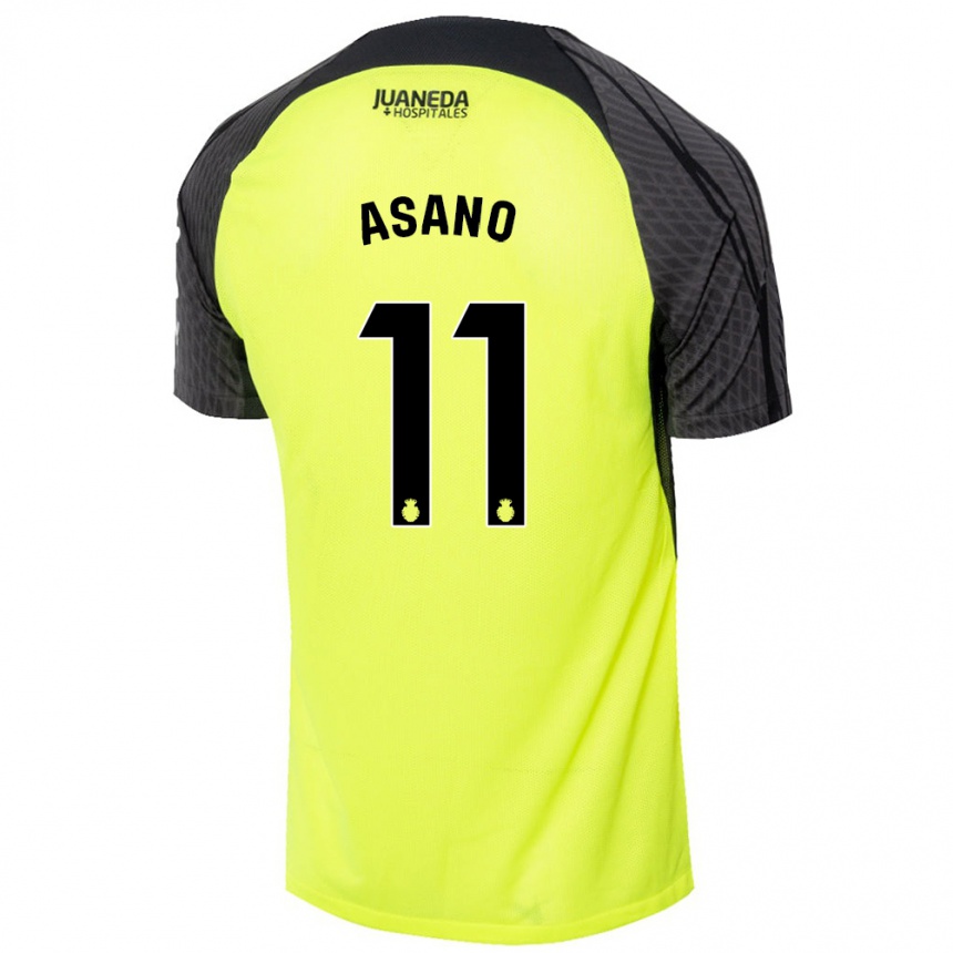 Kids Football Takuma Asano #11 Fluorescent Green Black Away Jersey 2024/25 T-Shirt Australia