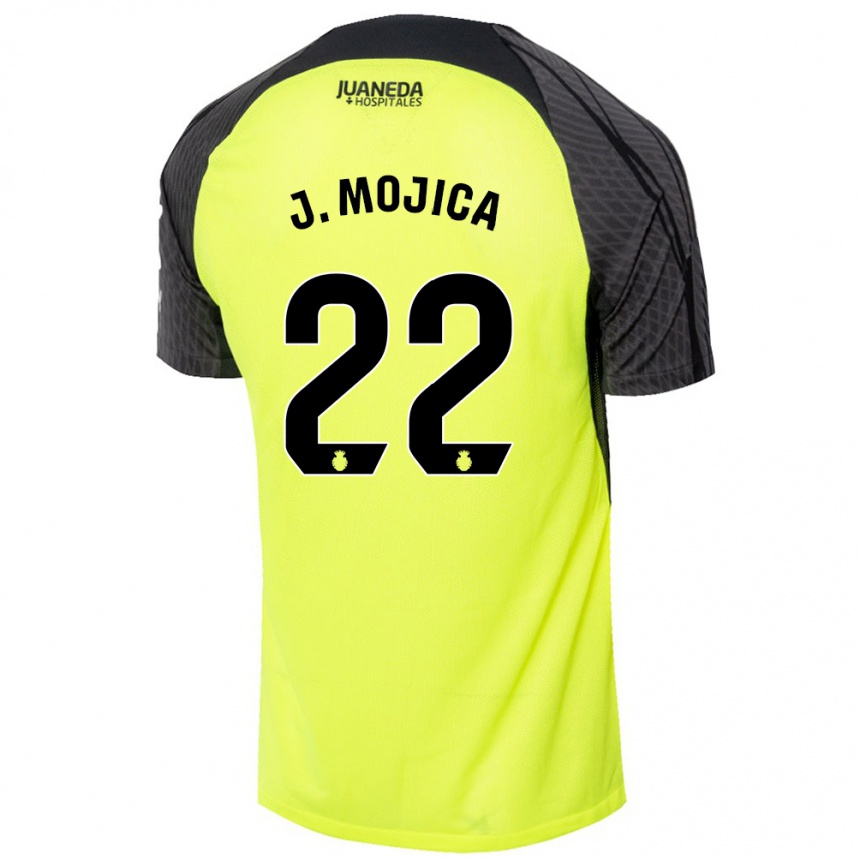 Kids Football Johan Mojica #22 Fluorescent Green Black Away Jersey 2024/25 T-Shirt Australia