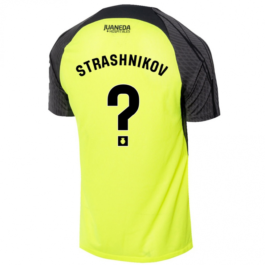 Kids Football Nikolay Strashnikov #0 Fluorescent Green Black Away Jersey 2024/25 T-Shirt Australia