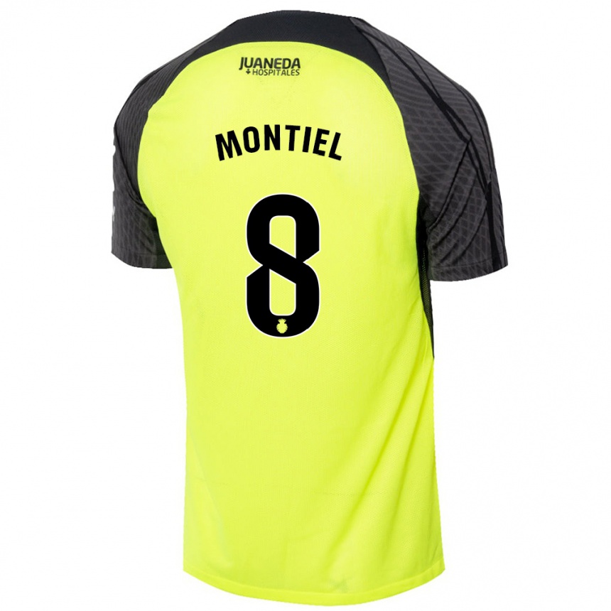 Kids Football Luis Montiel #8 Fluorescent Green Black Away Jersey 2024/25 T-Shirt Australia