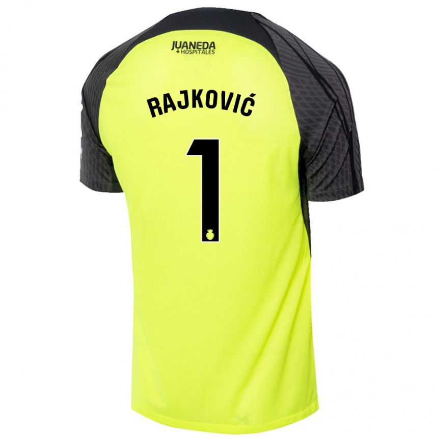 Kids Football Predrag Rajkovic #1 Fluorescent Green Black Away Jersey 2024/25 T-Shirt Australia