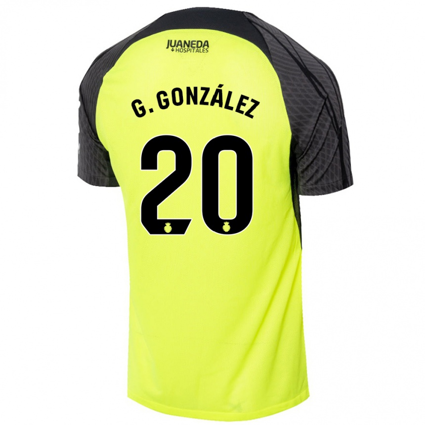 Kids Football Giovanni González #20 Fluorescent Green Black Away Jersey 2024/25 T-Shirt Australia