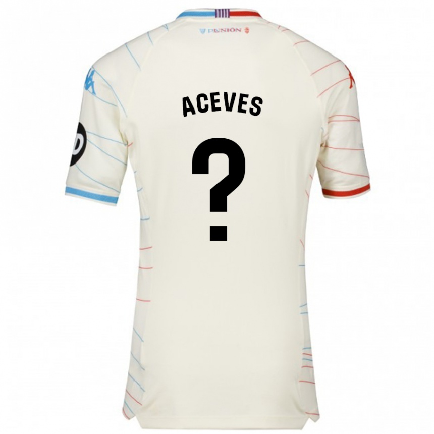 Kids Football Álvaro Aceves #0 White Red Blue Away Jersey 2024/25 T-Shirt Australia