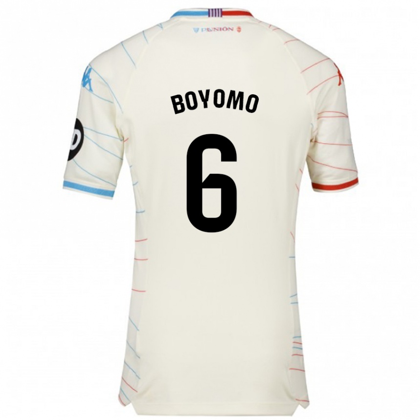 Kids Football Enzo Boyomo #6 White Red Blue Away Jersey 2024/25 T-Shirt Australia