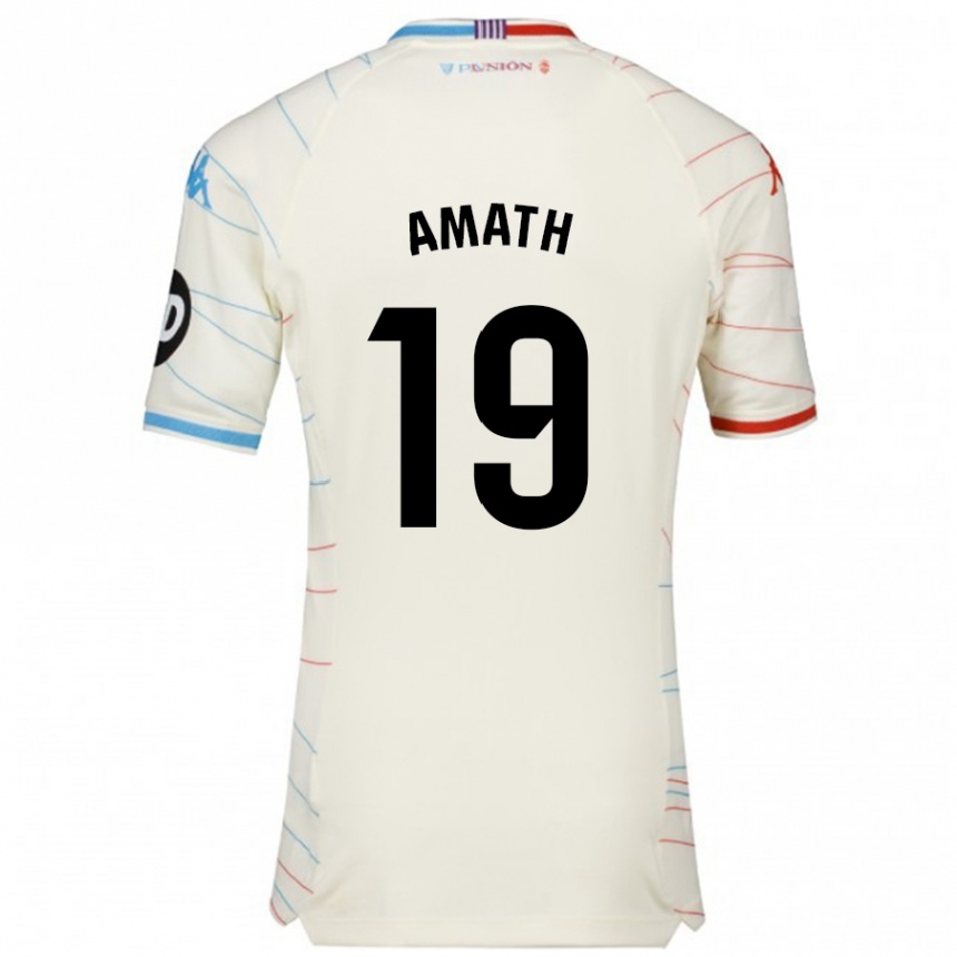 Kids Football Amath Ndiaye #19 White Red Blue Away Jersey 2024/25 T-Shirt Australia