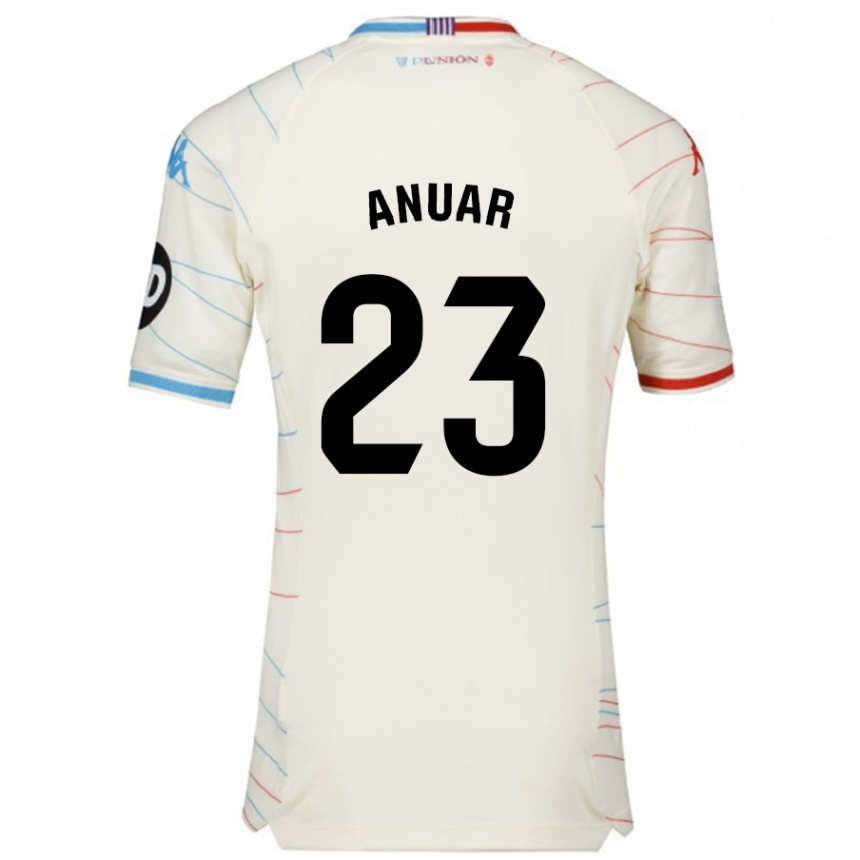 Kids Football Anuar #23 White Red Blue Away Jersey 2024/25 T-Shirt Australia