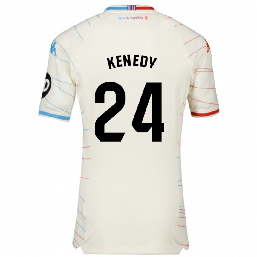 Kids Football Kenedy #24 White Red Blue Away Jersey 2024/25 T-Shirt Australia