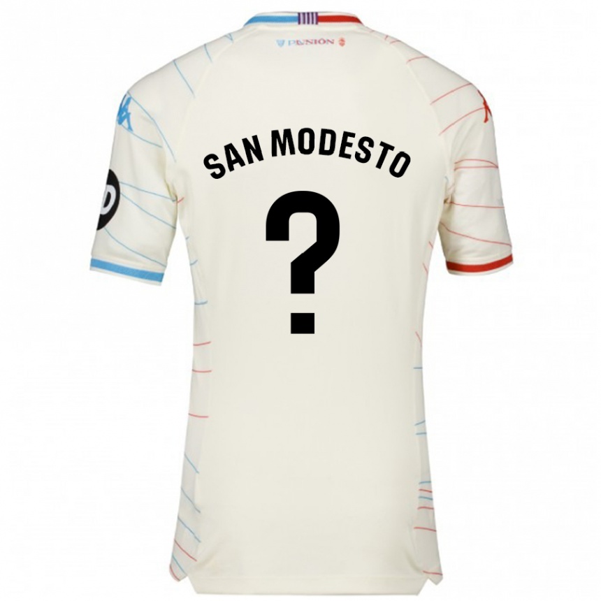 Kids Football Hugo San Modesto #0 White Red Blue Away Jersey 2024/25 T-Shirt Australia