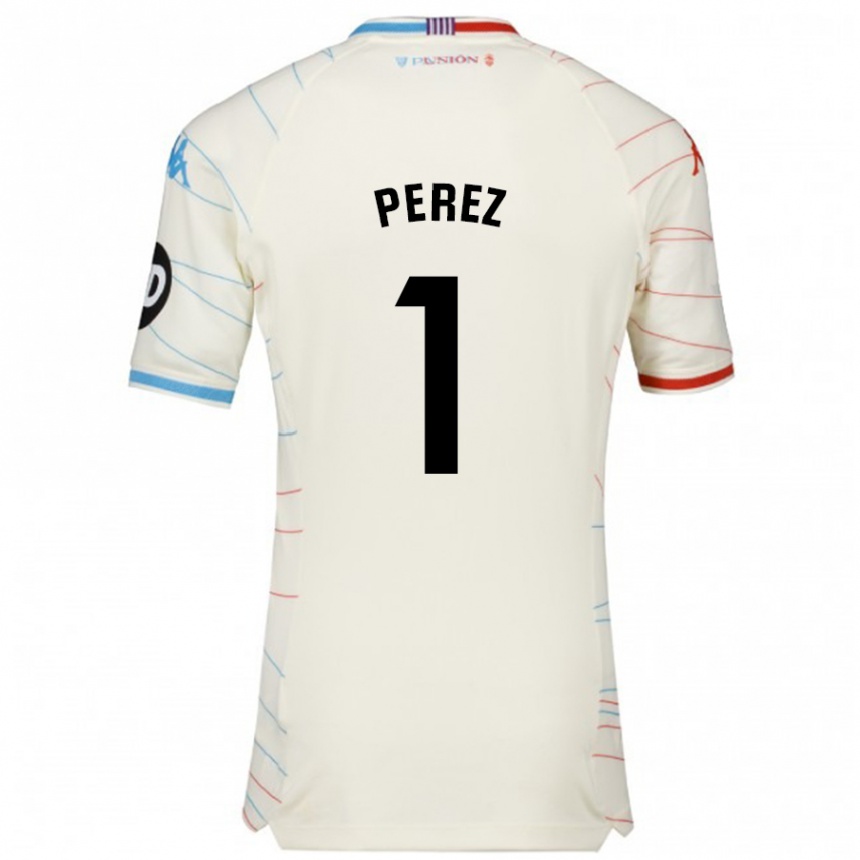 Kids Football Fer Pérez #1 White Red Blue Away Jersey 2024/25 T-Shirt Australia