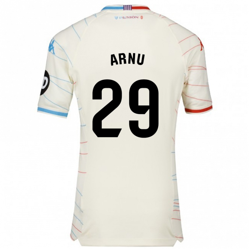 Kids Football Adrián Arnu #29 White Red Blue Away Jersey 2024/25 T-Shirt Australia