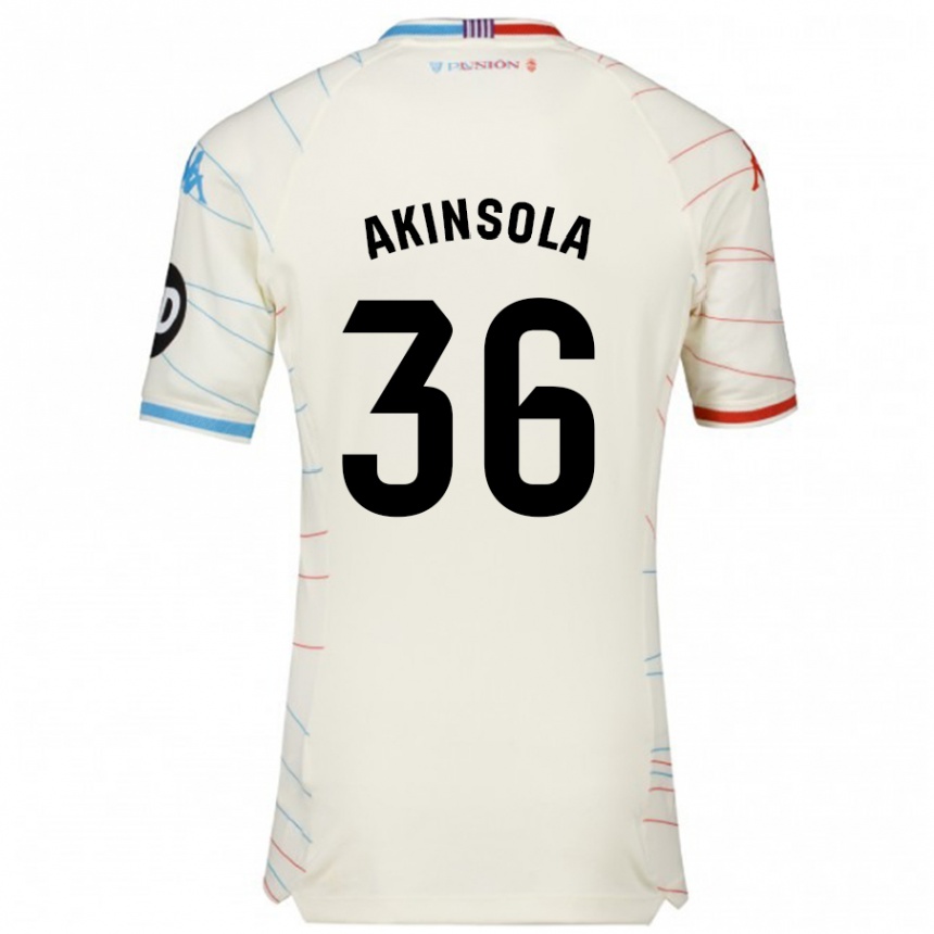 Kids Football Tunde Akinsola #36 White Red Blue Away Jersey 2024/25 T-Shirt Australia