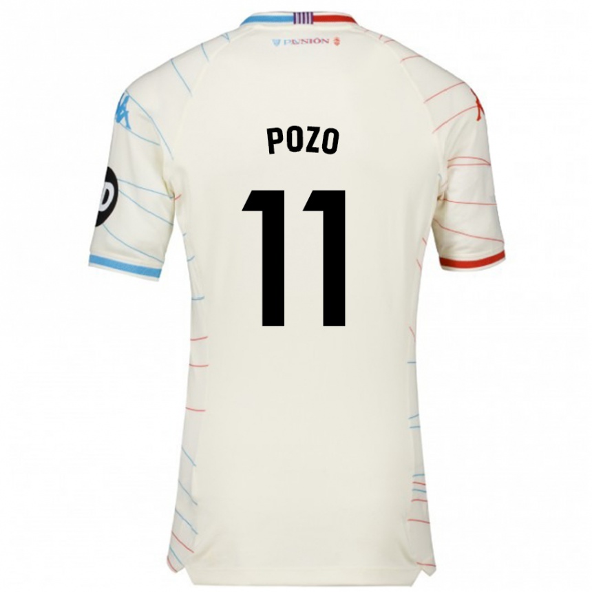 Kids Football Manuel Pozo #11 White Red Blue Away Jersey 2024/25 T-Shirt Australia