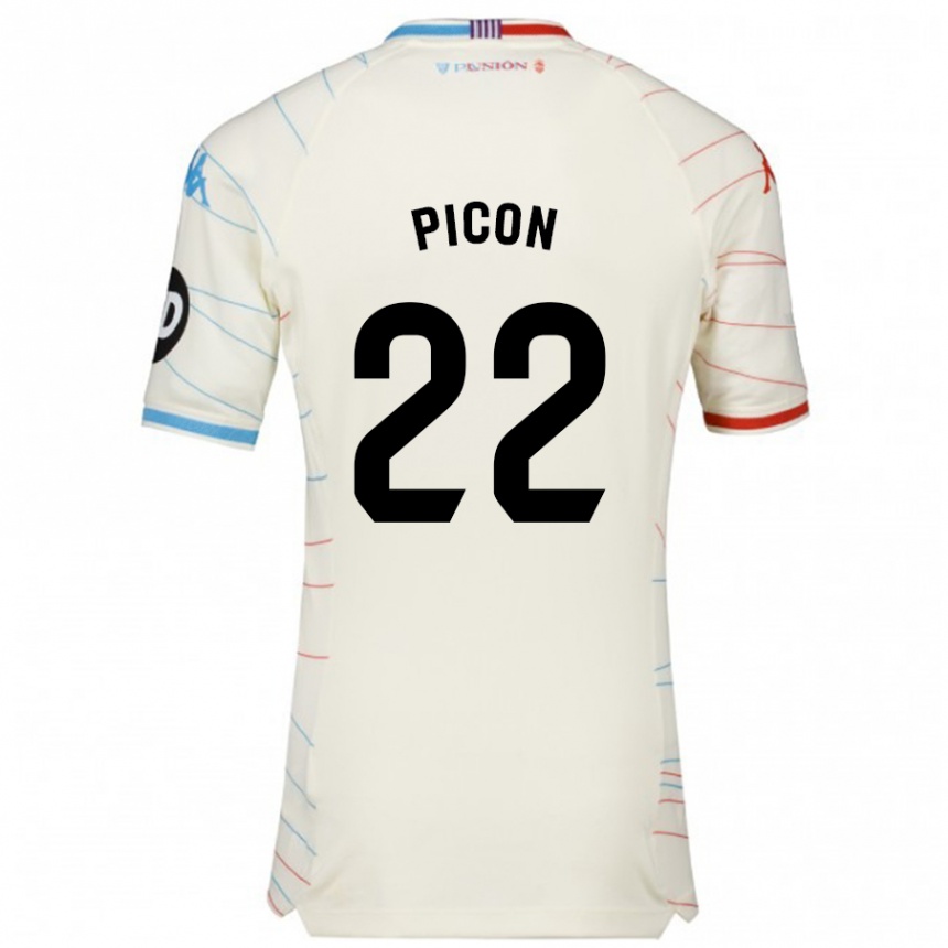 Kids Football Pablo Picón #22 White Red Blue Away Jersey 2024/25 T-Shirt Australia