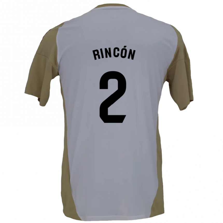 Kids Football Hugo Rincón #2 Brown White Away Jersey 2024/25 T-Shirt Australia