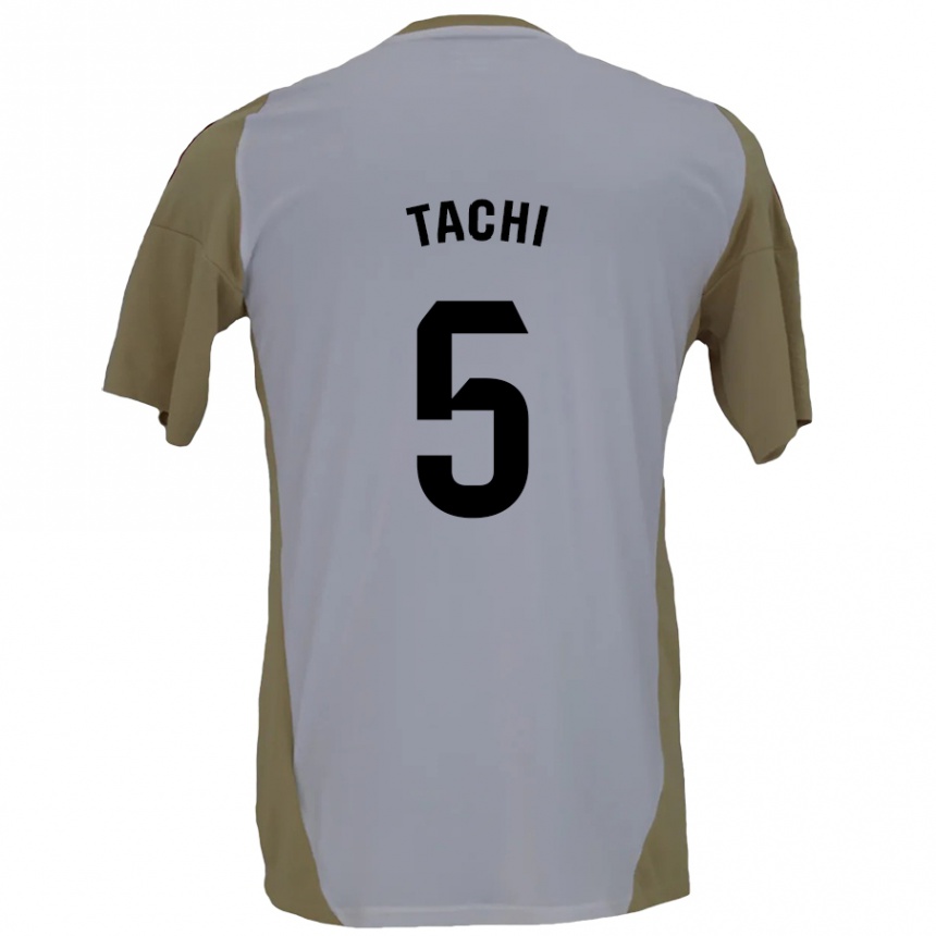 Kids Football Tachi #5 Brown White Away Jersey 2024/25 T-Shirt Australia