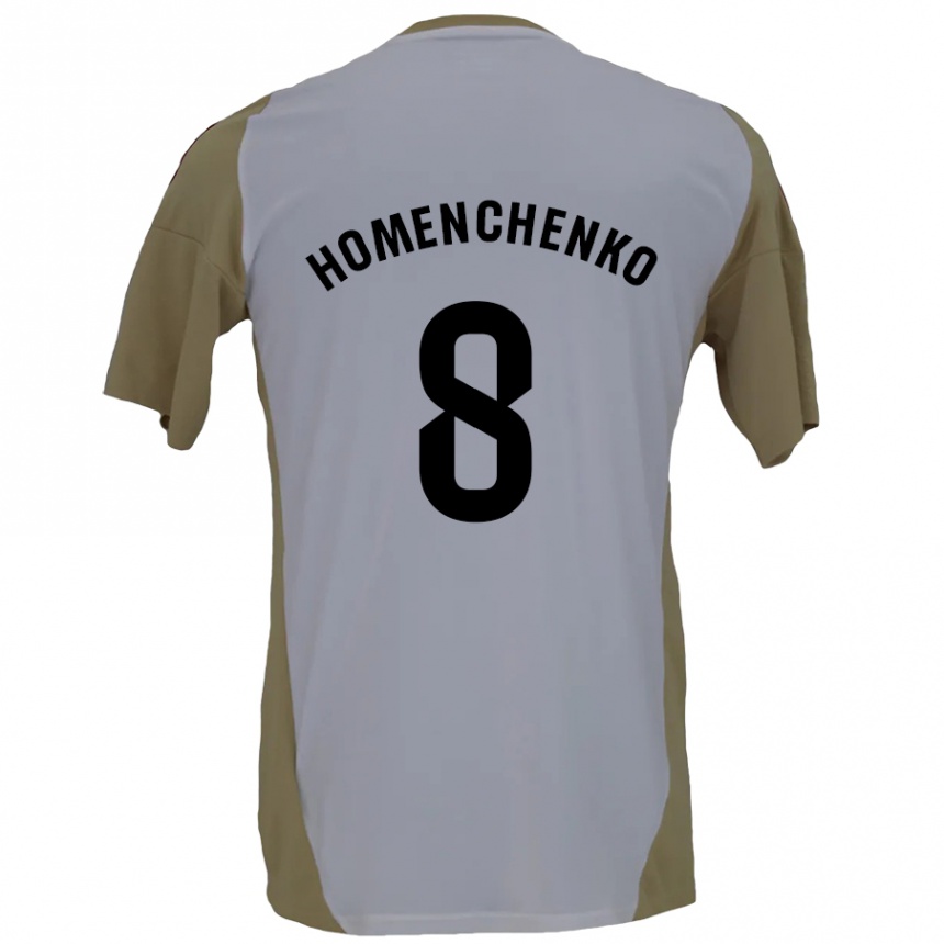 Kids Football Santiago Homenchenko #8 Brown White Away Jersey 2024/25 T-Shirt Australia